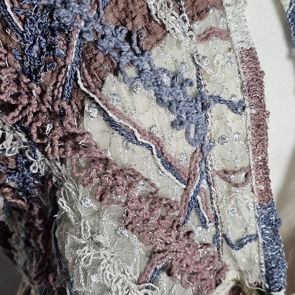 Sleeveless Duster Handmade Upcycled Long Cardigan Small-Medium - Picture 4 of 14